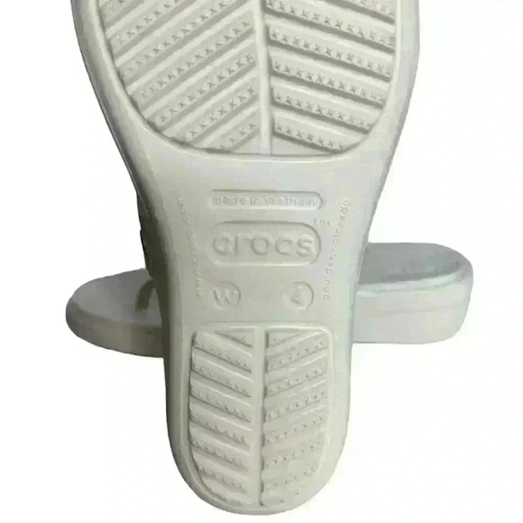 Crocs Sanrah Diamante Wedge Oyster/Rose Gold Women's 4W  (D264) - Picture 6 of 8